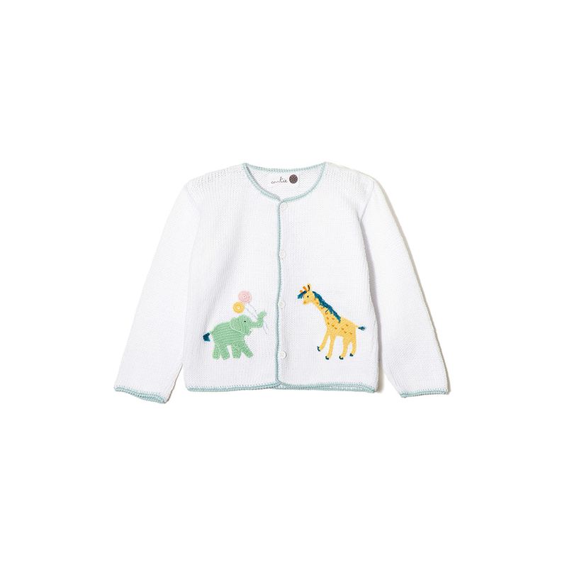 Cardigan-Infantil-tricot-Safari-Branco