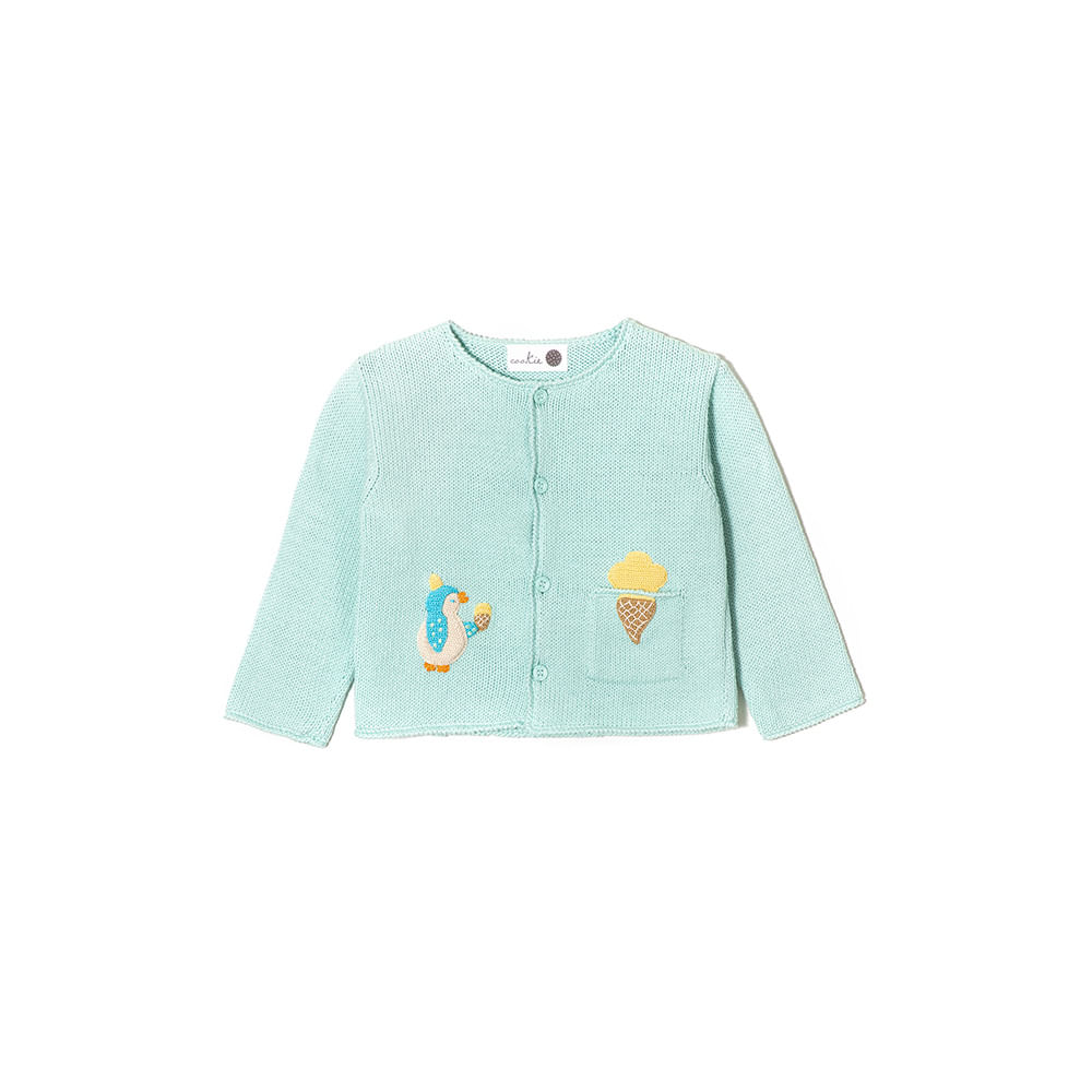 Cardigan Infantil tricot Ice Cream Verde