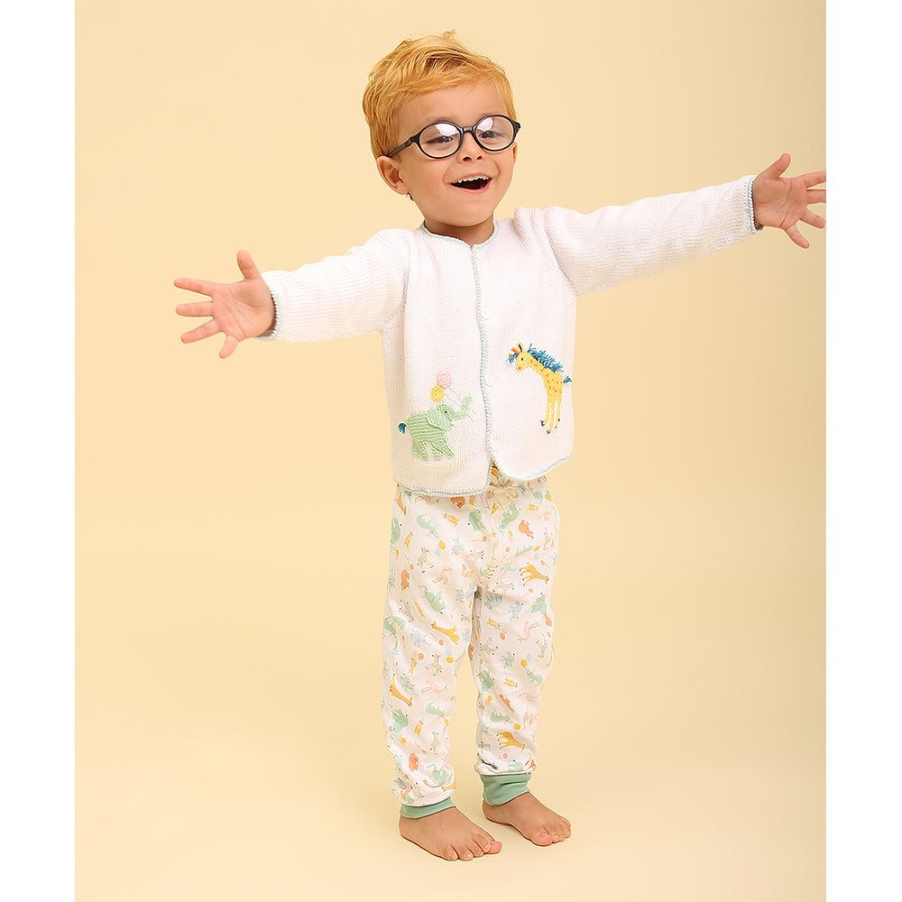 Cardigan Infantil tricot Safari Branco